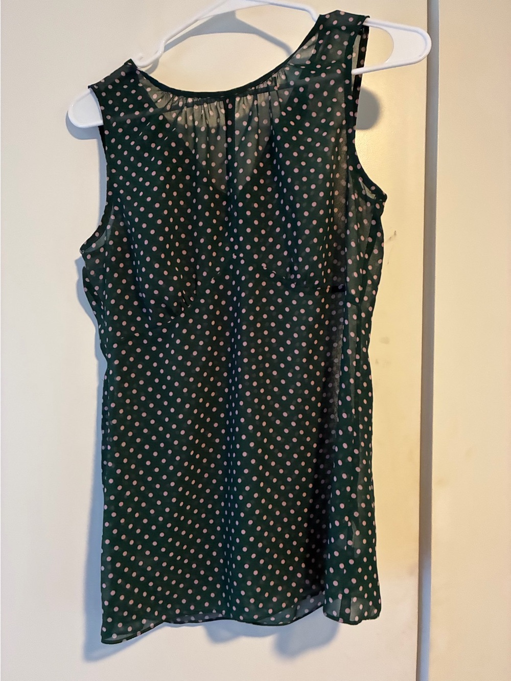 CAbi Dark Green Polka Dot Sleeveless Camisole